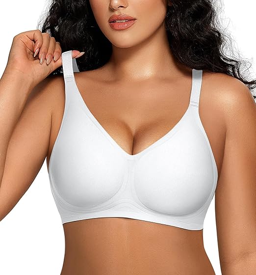 Seamless Full Coverage Convertible Bra - White - XL
