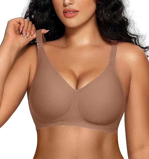 Seamless Full Coverage Convertible Bra - Coffee - 2XL