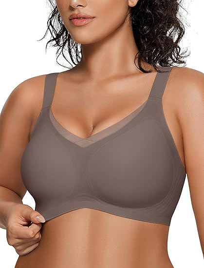 V Mesh Wireless Bras - Grey - 3XL