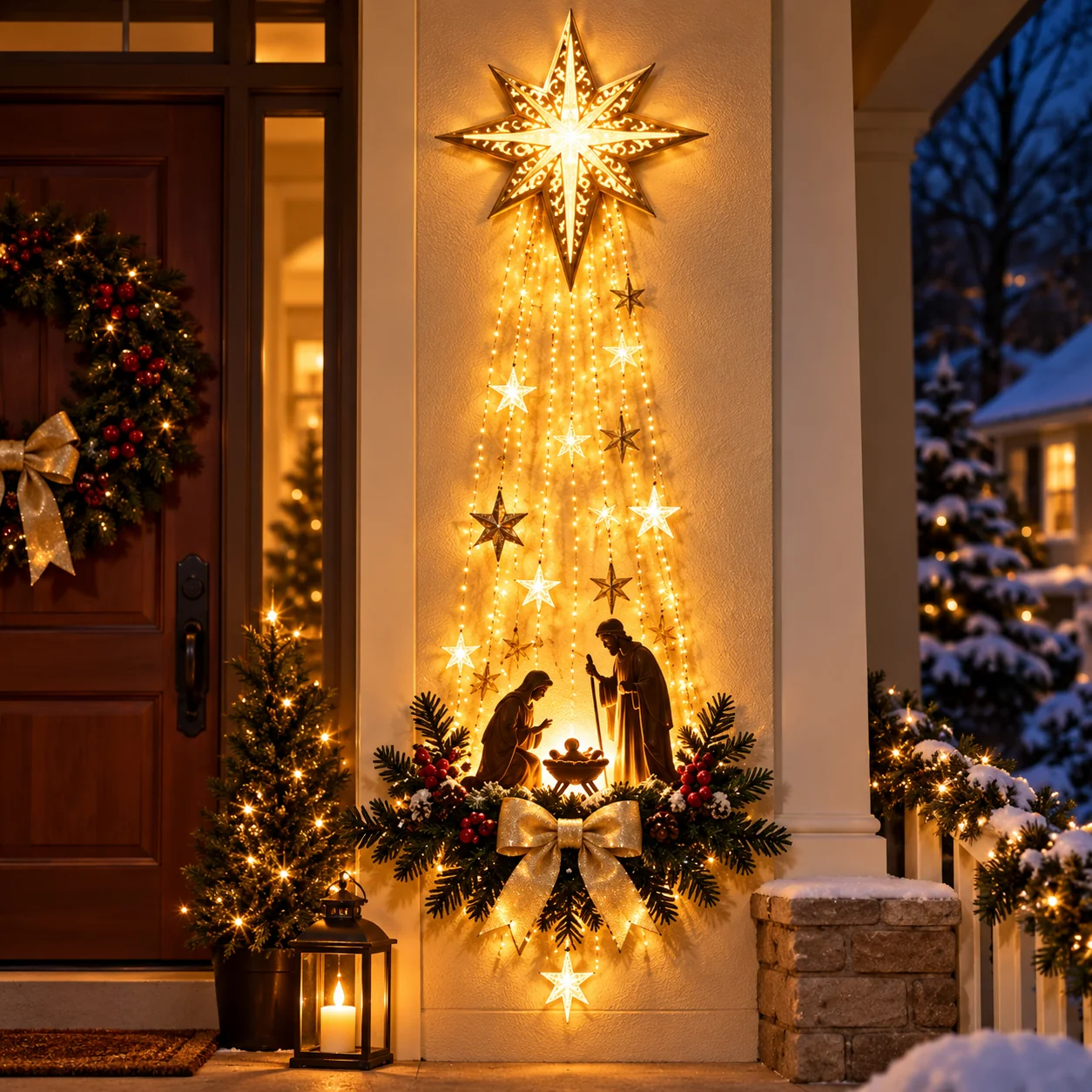 ✨Last Day 49% OFF✨✝️ Bethlehem Star of Faith – Lighted Nativity Wall Decor
