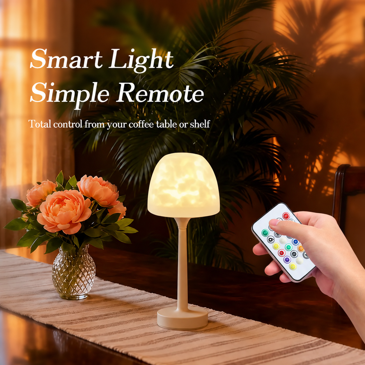 🌊 Ambient Table Lamp – 16 Colors & Remote Control