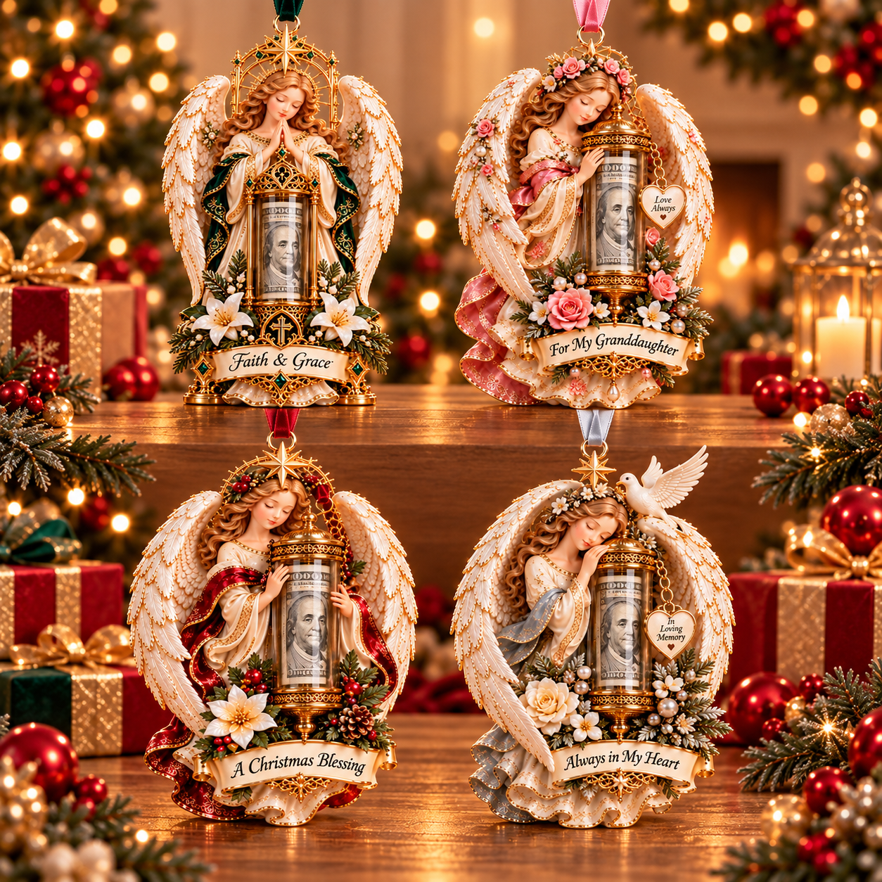 👼💵 3D Angel Christmas Cash Gift Ornament – Holiday Money Holder Keepsake ✨