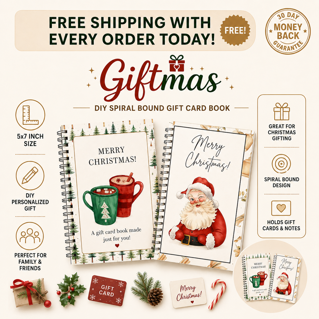 Christmas Gift Card Book🎁 | 12 Personalized Gift Card Pages💌