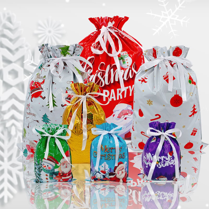 🎁Christmas Drawstring Gift Bags | Reusable Holiday Treat
