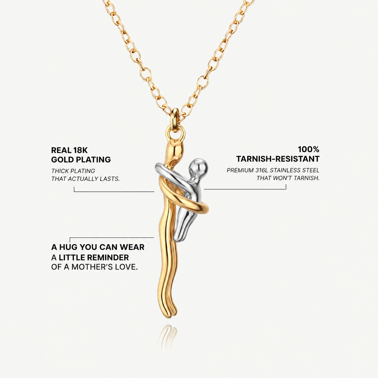 Mother and Child Hug Necklace