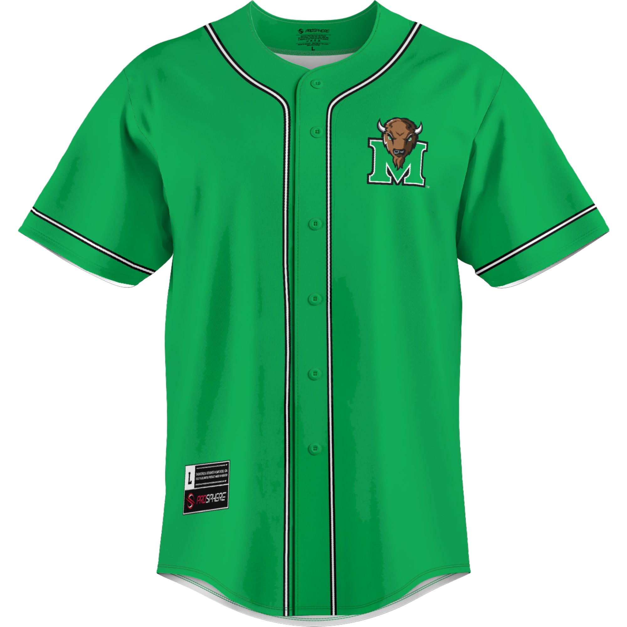 Marshall Thundering Herd Lightweight Baseball Jersey - Green
