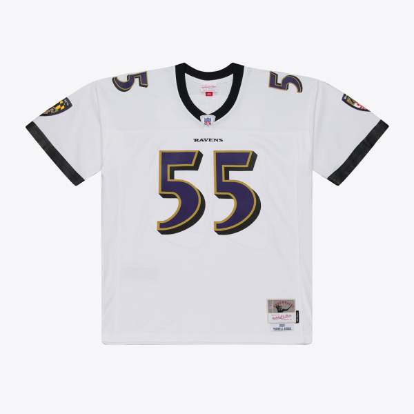 Men's Baltimore Ravens Terrell Suggs White 2003 Legacy Replica Player Jersey