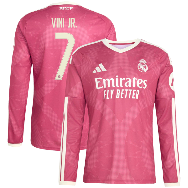 Vini Jr. Real Madrid 2026/27 Third Replica Long Sleeve Jersey - Pink