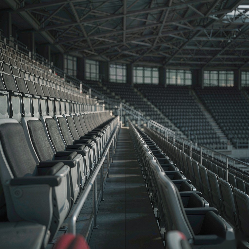 Empty arena seating tiers