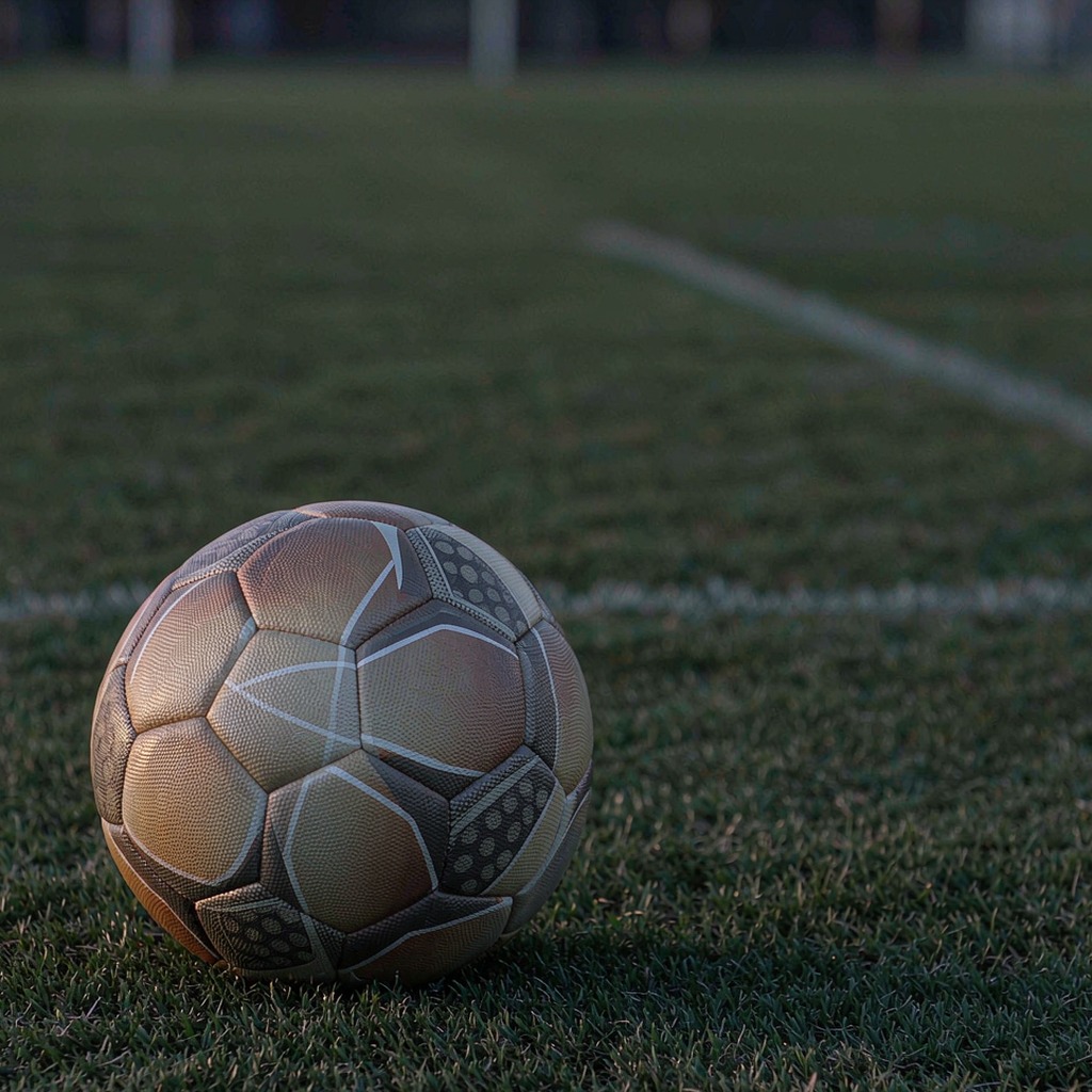 Champions League ball on the penalty spot before kick-off