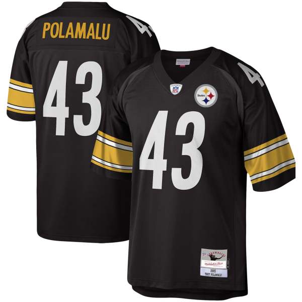 Men's Pittsburgh Steelers Troy Polamalu Black Legacy Replica Jersey