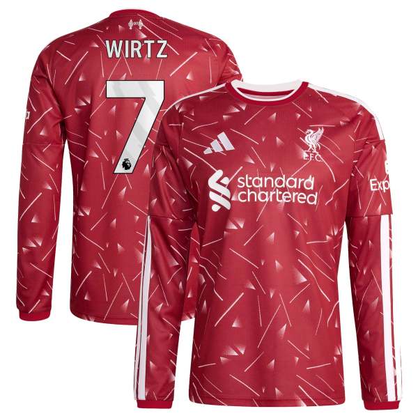 Florian Wirtz Liverpool 2026/27 Home Replica Long Sleeve Jersey - Red