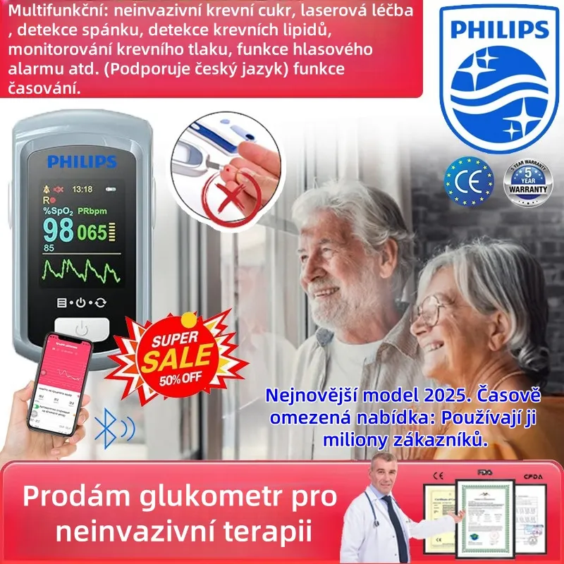 Neinvazivní laserový glukometr Philips 2025, není nutný žádný odběr krve