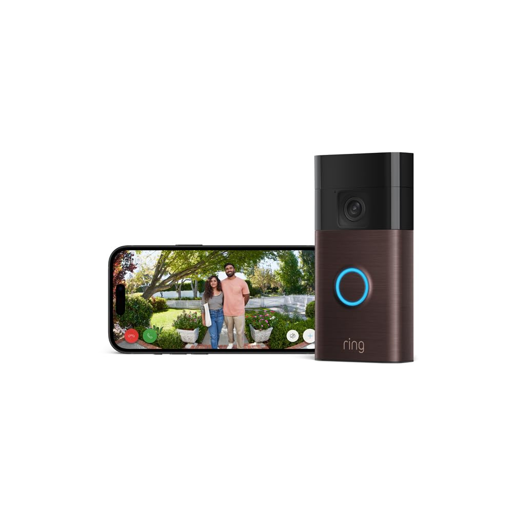 Ring Battery Video Doorbell (Lansat în 2024) | Cameră video fără fir DIY pentru sonerie I Vedere din cap până la picioare, video HD | Instalare ușoară (5 minute) | Bateria încorporată I Ring Home Probă gratuită de 30 de zile