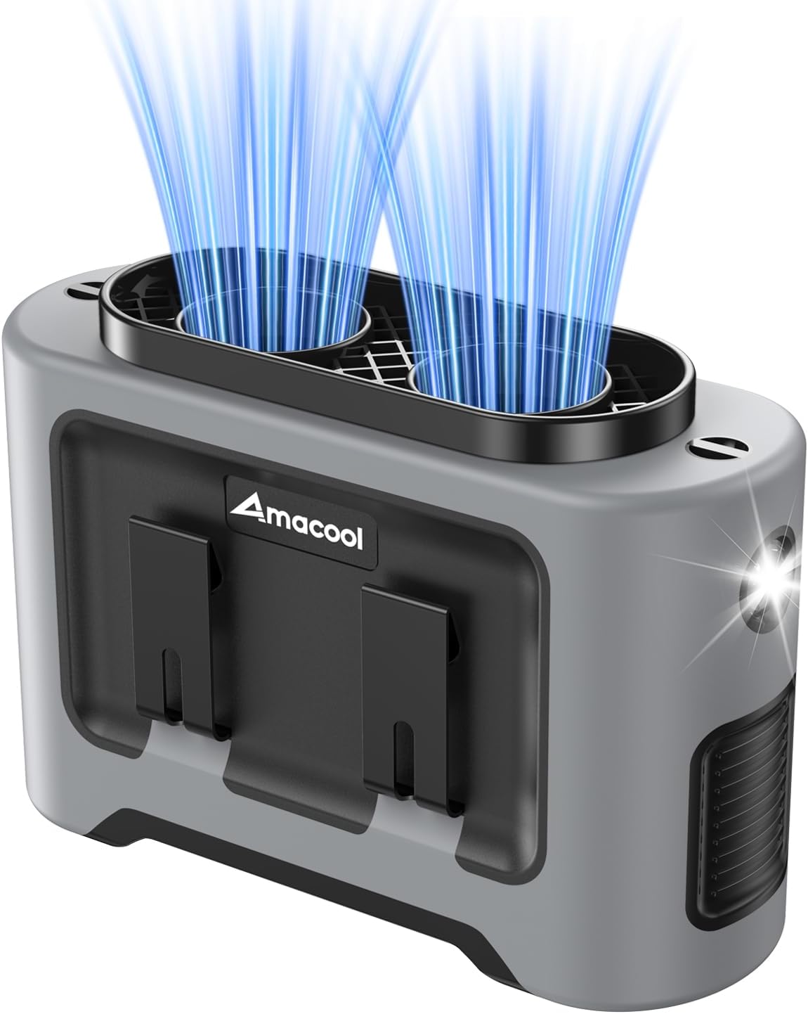 Ventilator portabil de talie Amacool 14400mAh, energie eoliană puternică pentru răcirea întregului corp, ventilatoare cu clemă pentru centură cu 5 viteze, ventilatoare de gât personale cu baterii, pentru lucru în aer liber, camping, călătorii