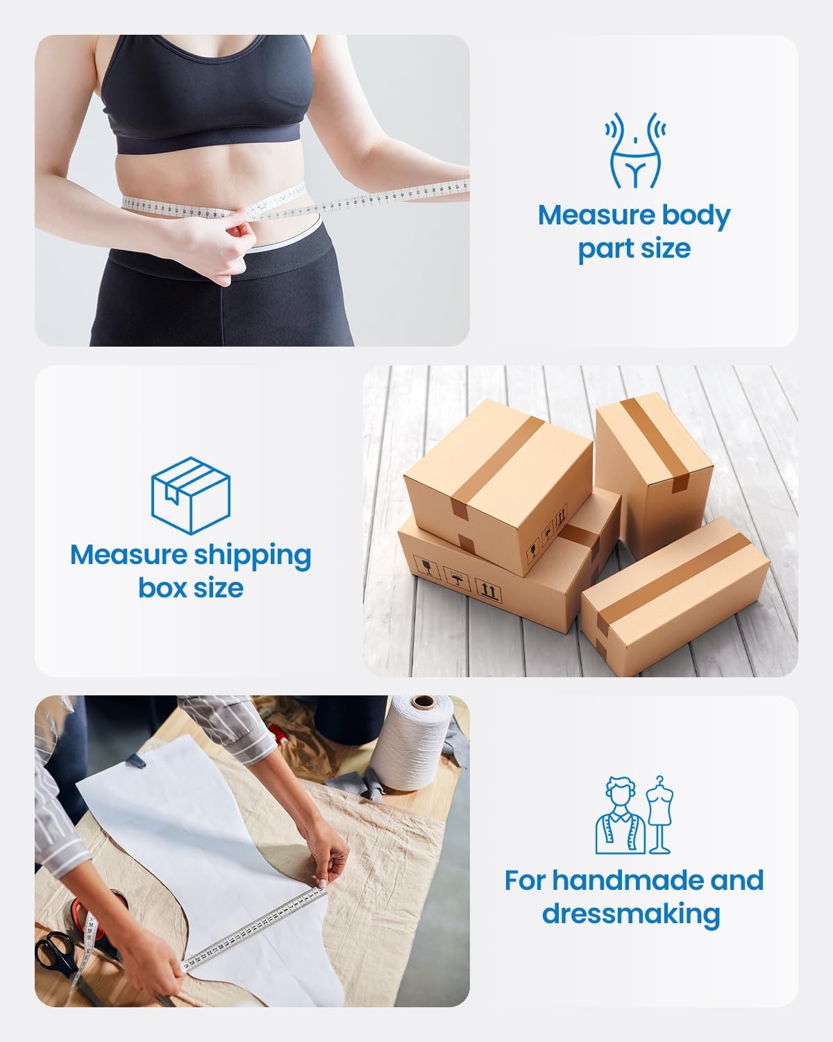 Măsurător RENPHO pentru pierderea în greutate, bandă de măsurare inteligentă a corpului, monitor pentru compoziția corporală de fitness cu APP, alb, 2,8 inchi/71 mm