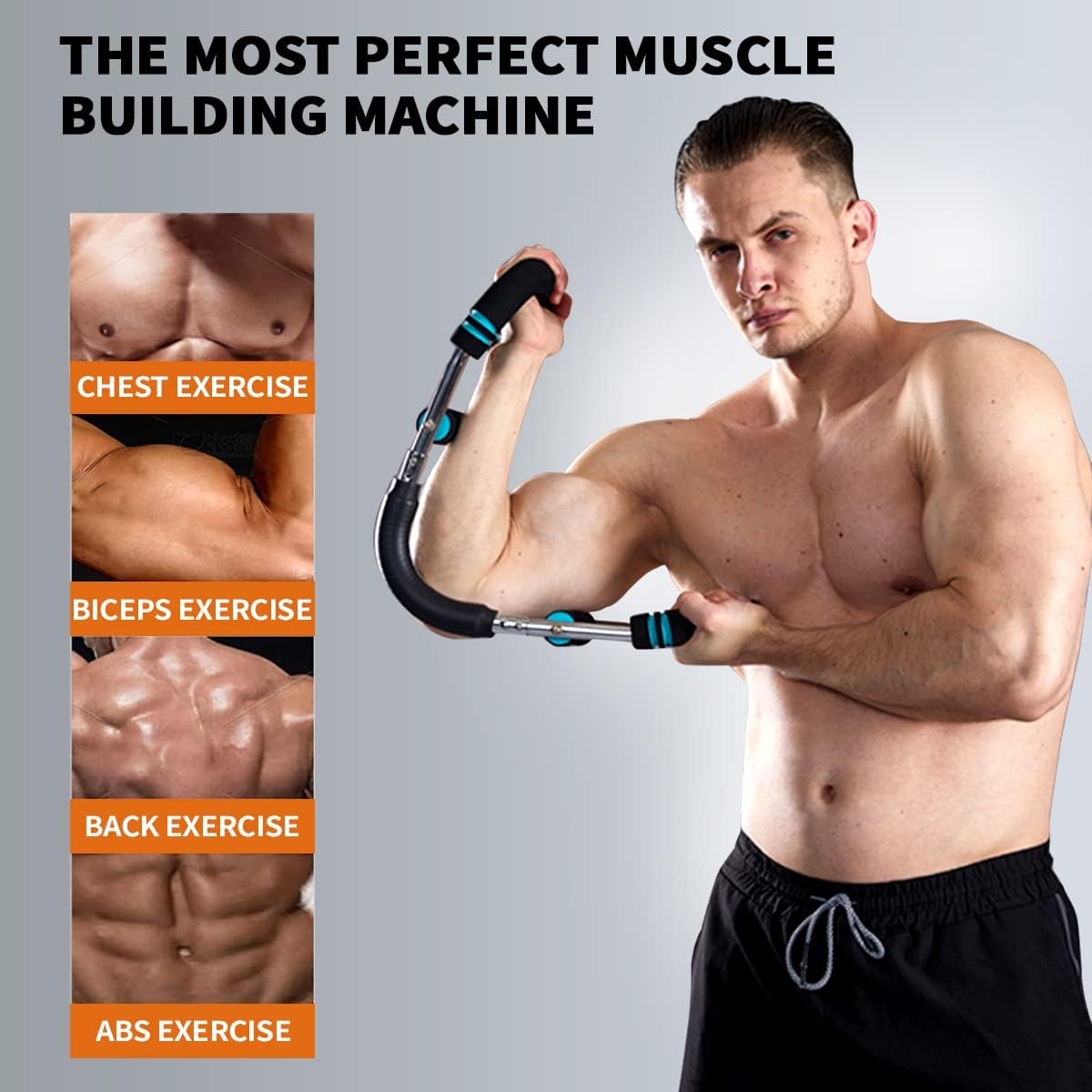 Aparat de exercițiu HOTWAVE Twist Braț, bară de fitness reglabilă cu arc, aparat de exercițiu pentru întărirea pieptului triceps antebraț, echipament portabil de fitness acasă