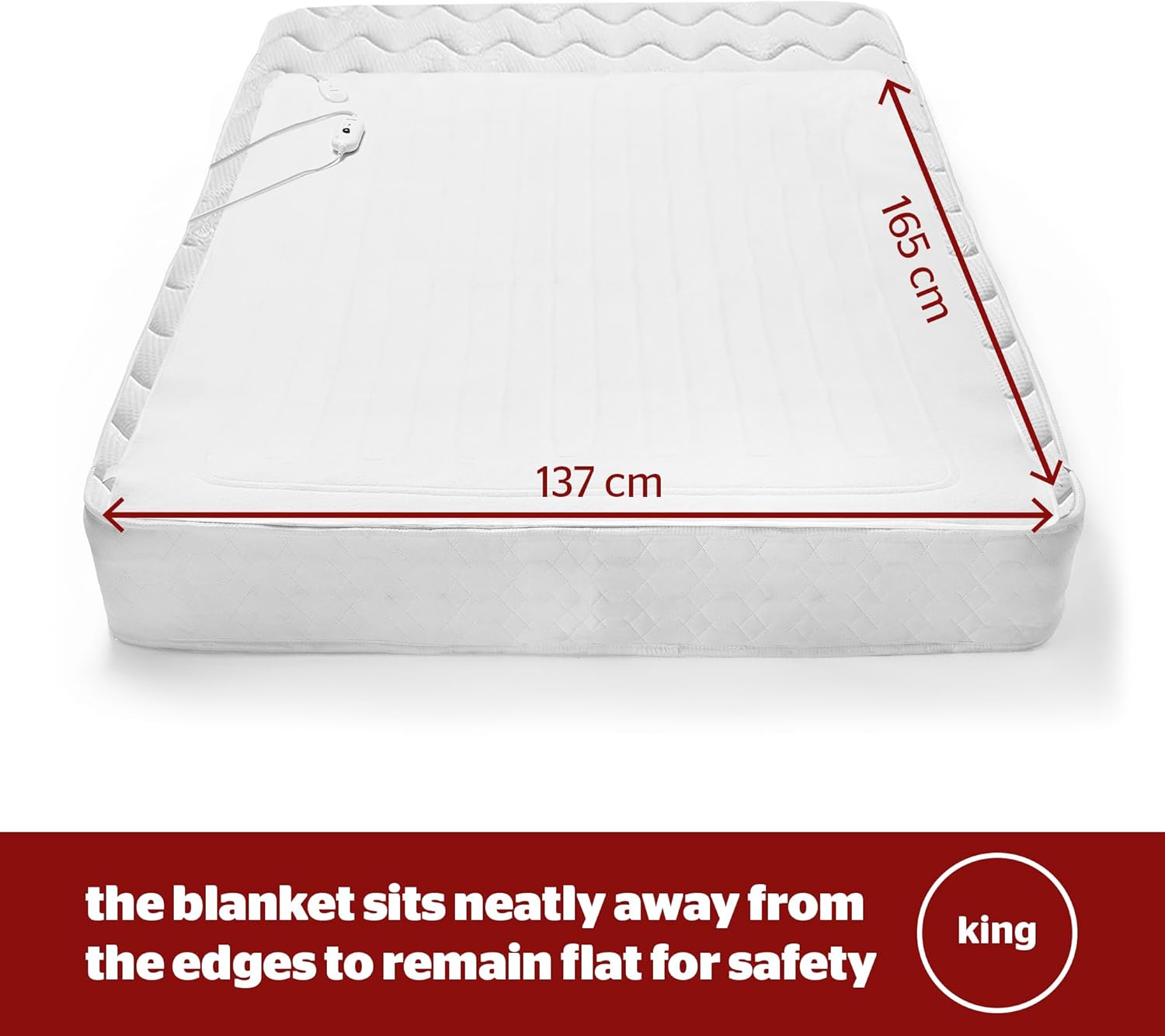 Silentnight  Pătură electrică Comfort Control - Pătură electrică încălzită cu 3 setări de încălzire, încălzire rapidă și curele ușor de instalat - lavabilă la mașină