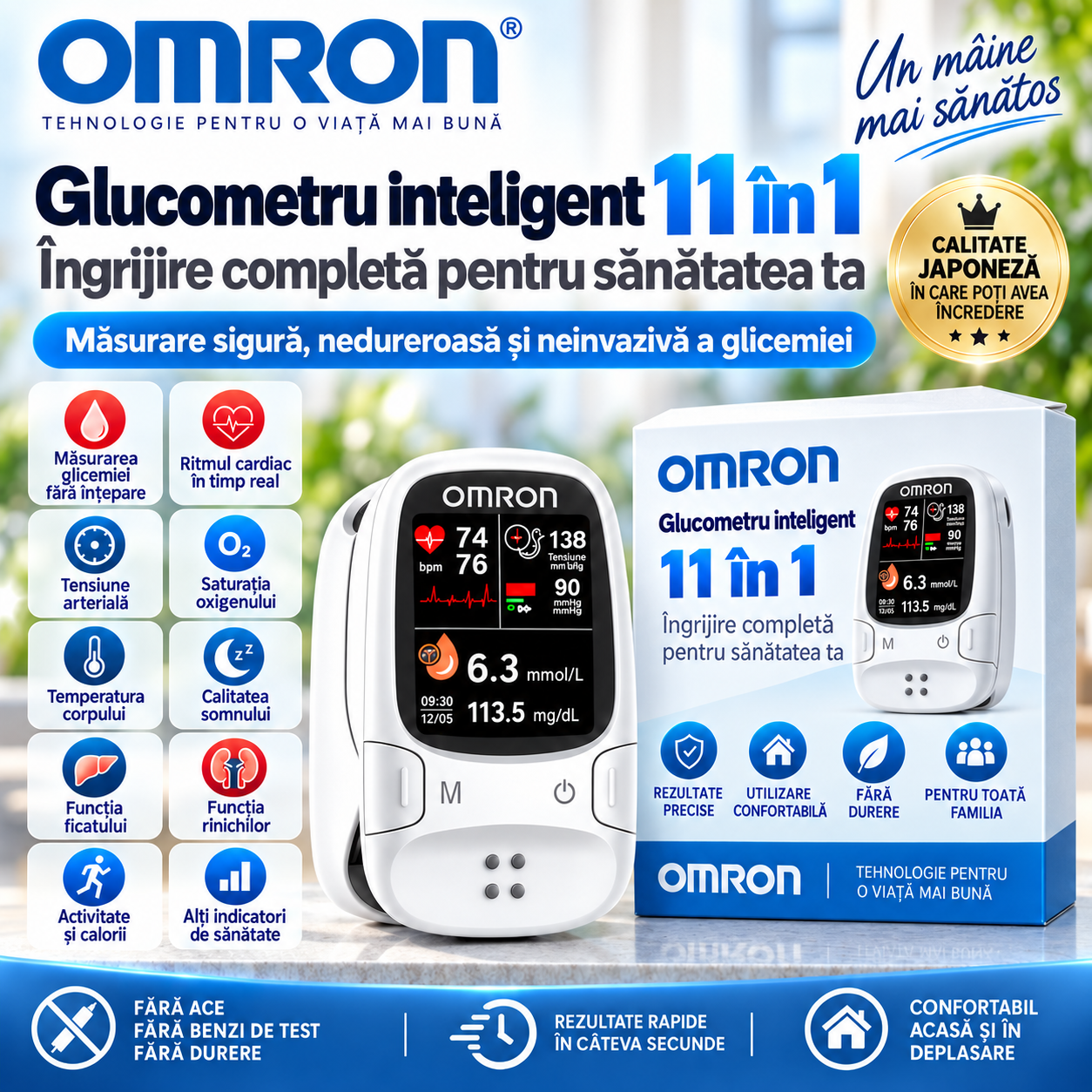 2026 🔥 Omron™ prezintă noul glucometru inteligent non-invaziv 🔥 Fabricat în SUA 🔥