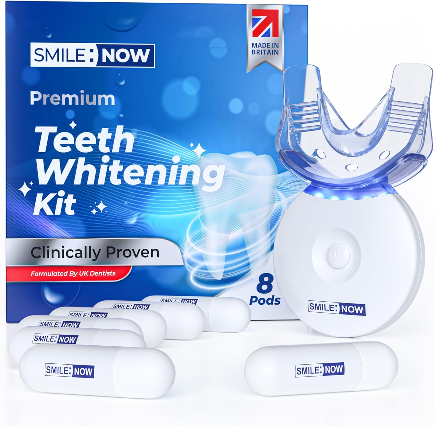 Kit de albire a dintilor - Albitor de dinti Papanicolau Formulat de stomatologi din Marea Britanie - 8 capsule de gel de albire a dintilor 33,6 ml Gel de albire a dintilor Smile de inalta vizibilitate