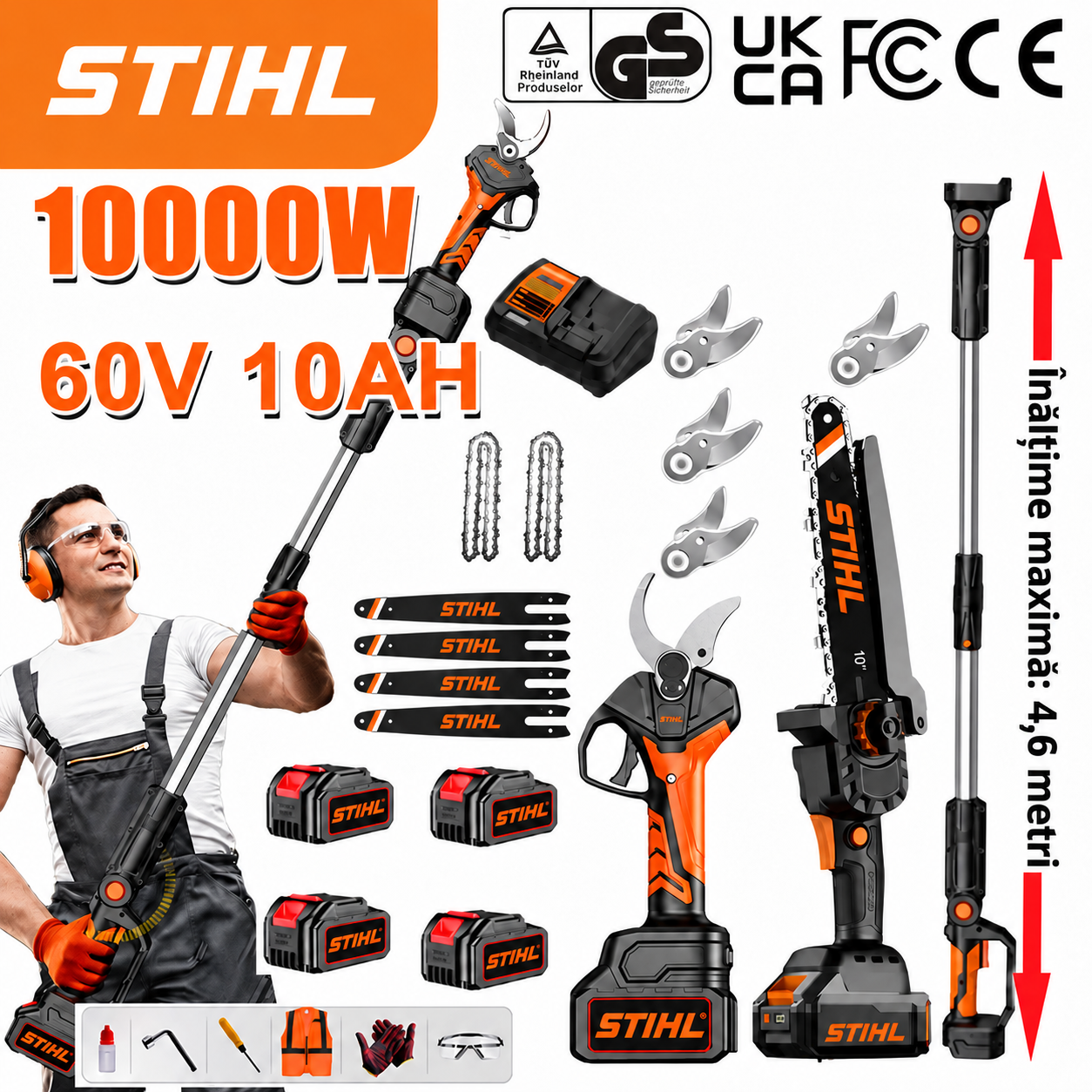 Set STIHL® format din motoferăstrău și foarfece de grădină cu acumulator și motor fără perii – Performanță profesională, tăiere fără efort.