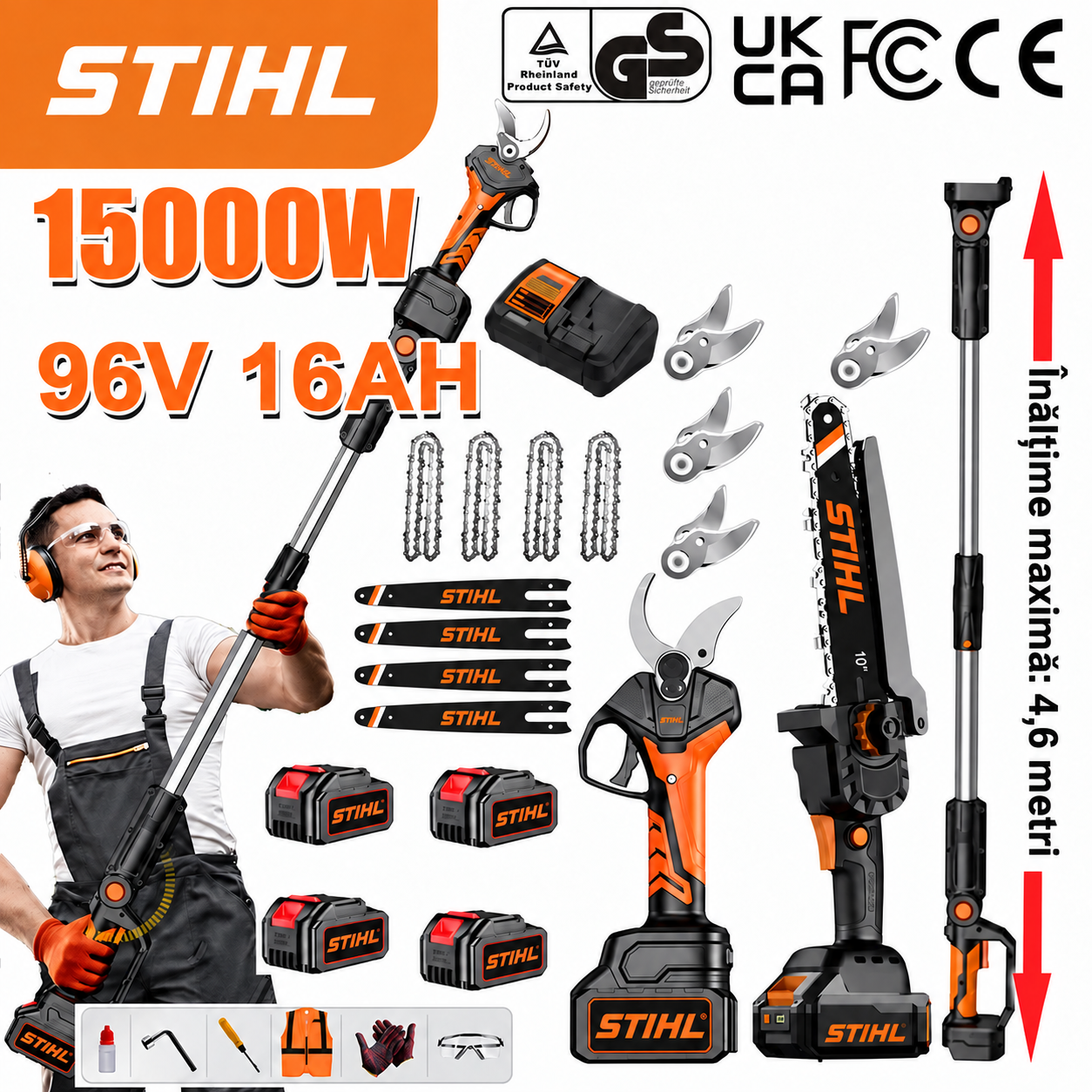 Set STIHL® format din motoferăstrău și foarfece de grădină cu acumulator și motor fără perii – Performanță profesională, tăiere fără efort.