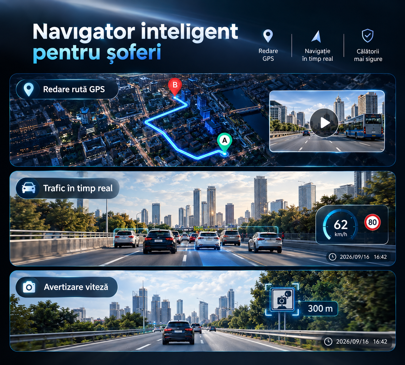 🎥🎥 Cameră inteligentă pentru mașină – 4K Ultra HD, panoramă la 360°, vedere nocturnă și urmărire GPS, toate într-unul! 🚗🚗