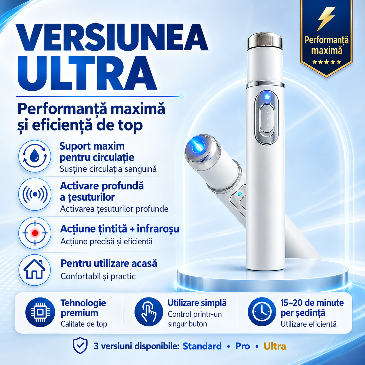 Terapia avansată cu unde de șoc acustice restabilește sănătatea țesutului penian și îmbunătățește fermitatea erecției, rezistența și încrederea în sine a bărbatului, atenuând în același timp durerile musculare, rigiditatea articulară și durerile tendinoas
