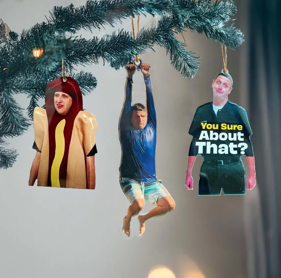 Tim Robinson Zipline Ornament, I Think You Should Leave, ITYSL, Double Sided Acrylic Ornament