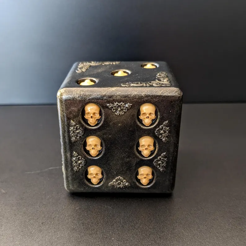 Hand Painted Skull Dice