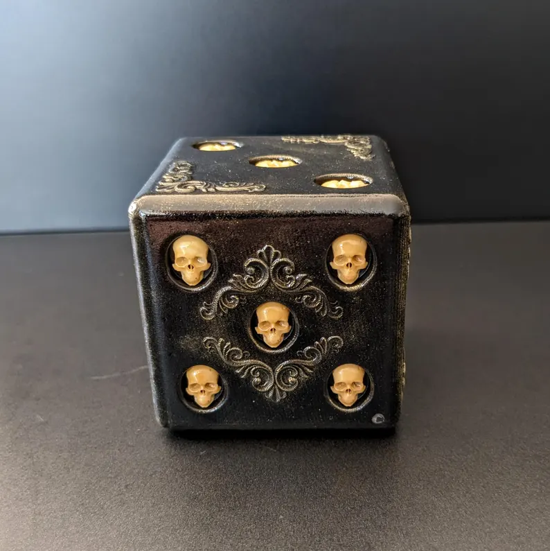 Hand Painted Skull Dice