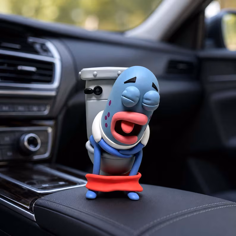 Funny Ugly Fish Toilet Figurine