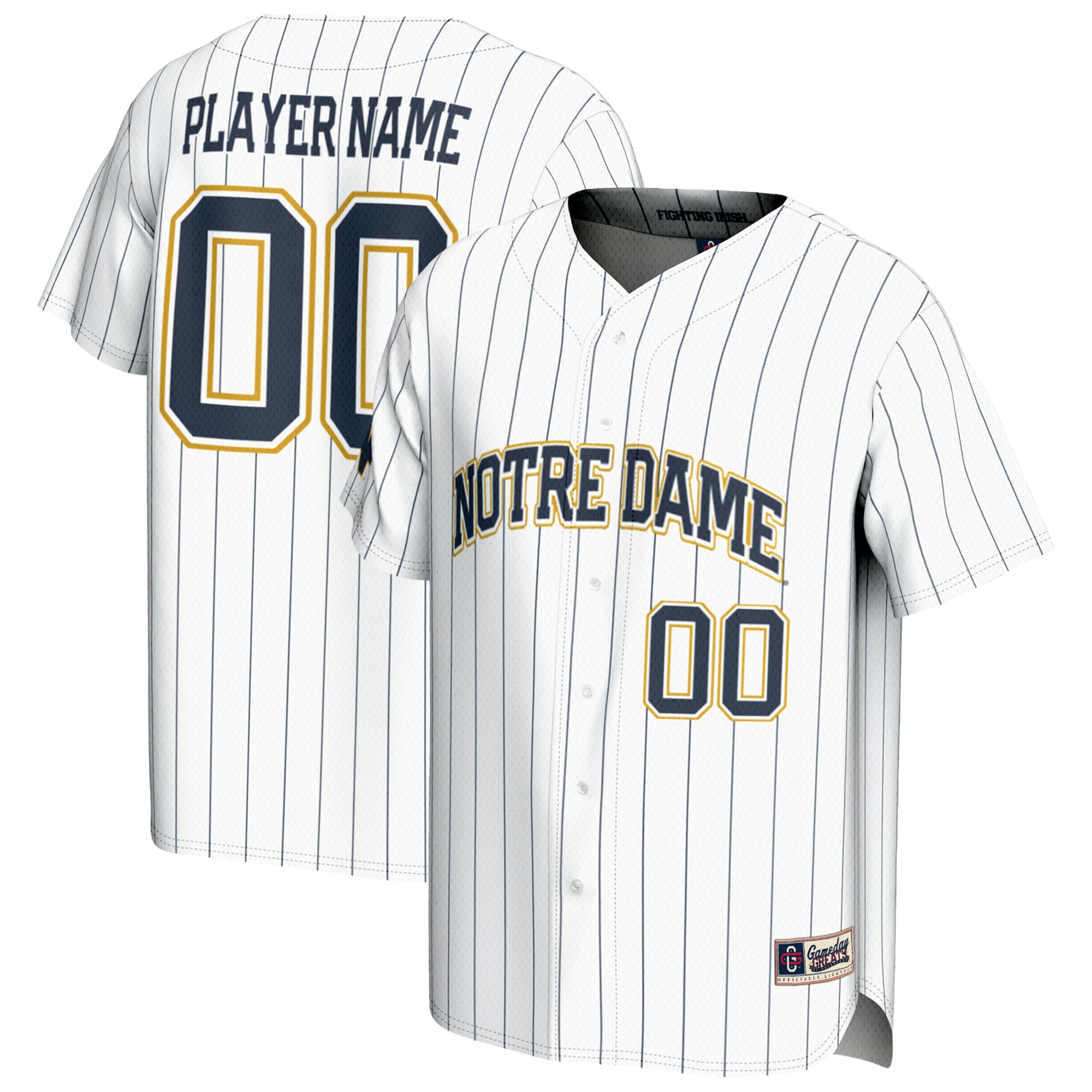 Notre Dame Fighting Irish Gameday Greats Nil Pick A Player Baseball Lightweight Jersey White Men