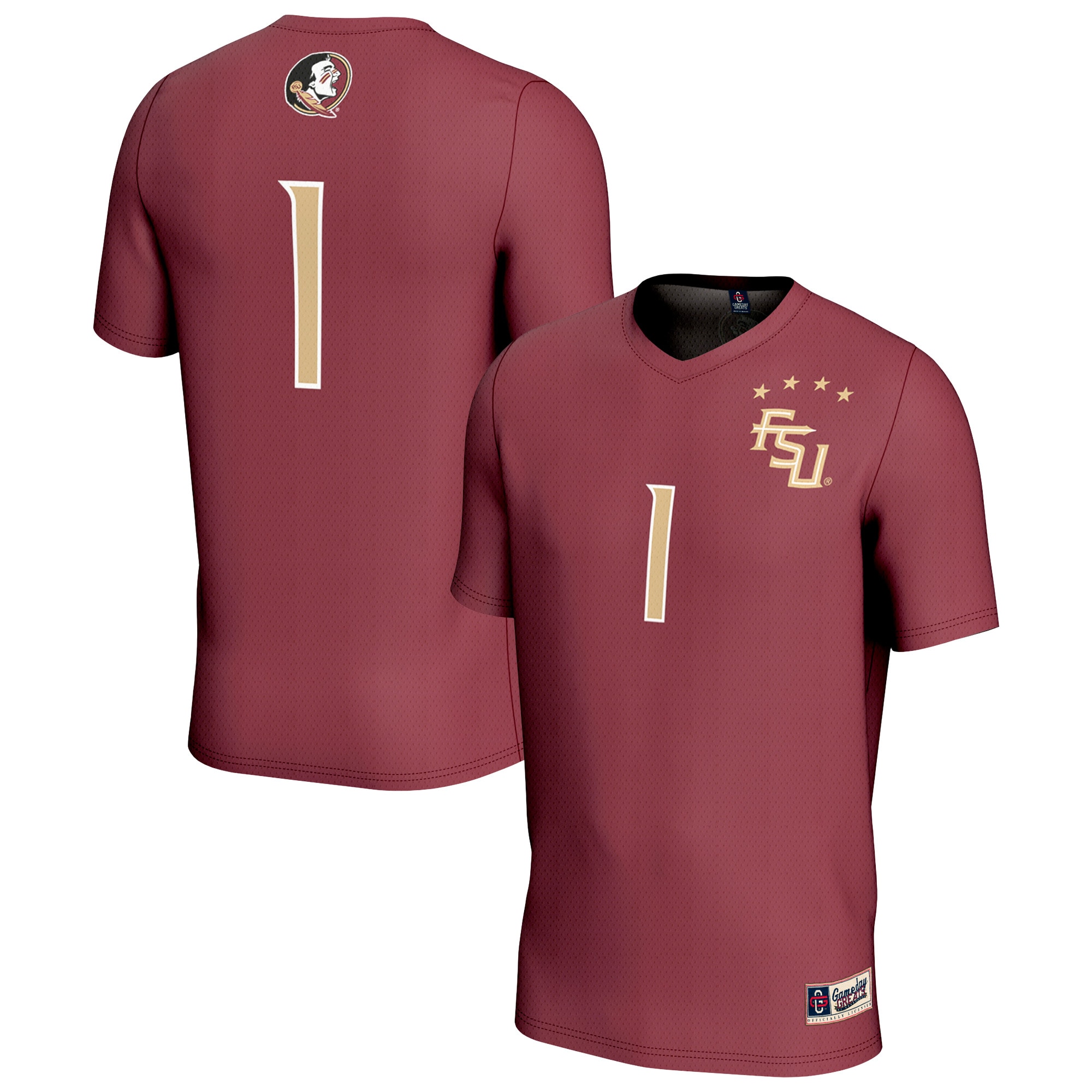 1 Florida State Seminoles Gameday Greats Unisex Lightweight Collegiate Soccer Fashion Jersey Garnet