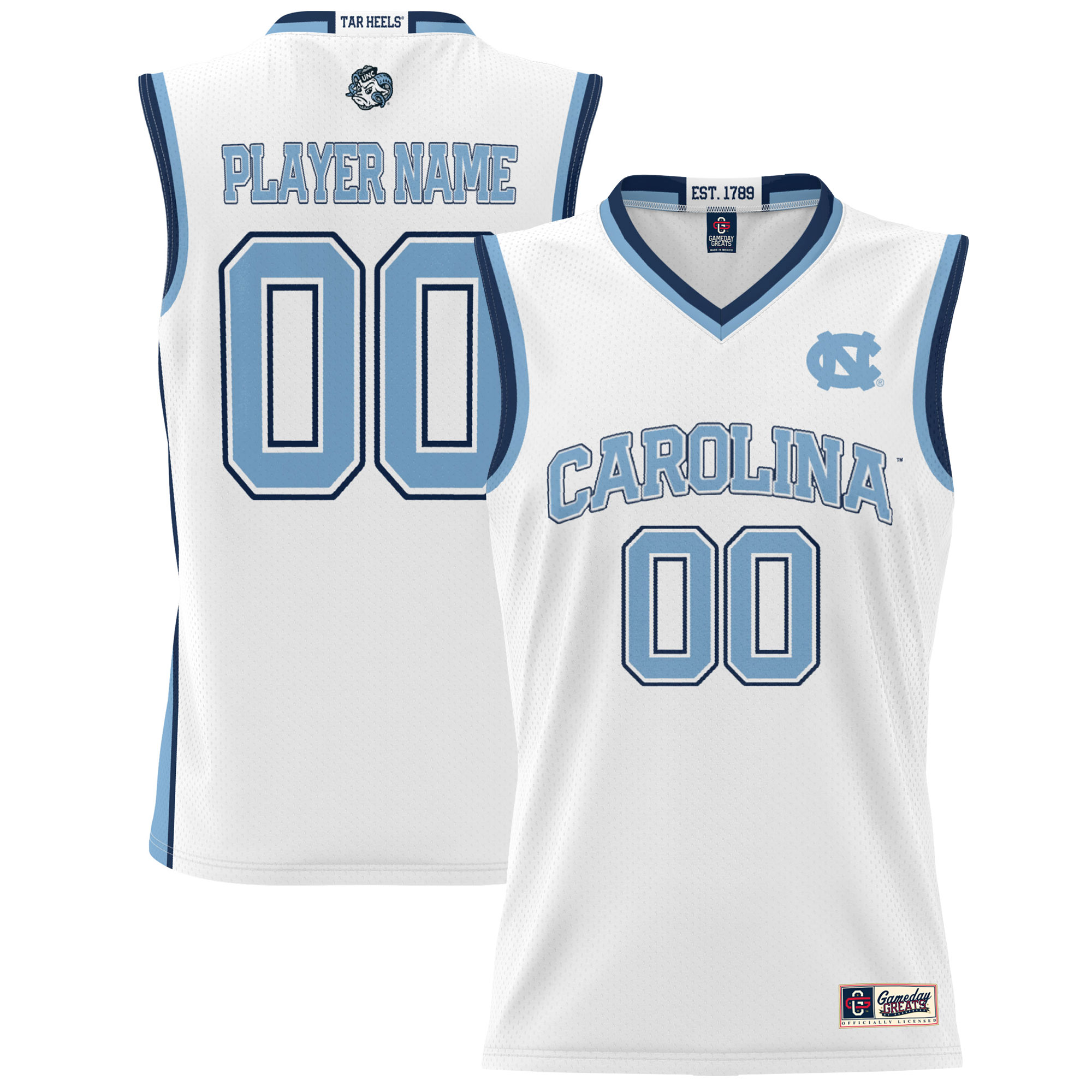 North Carolina Tar Heels Gameday Greats Nil Pick A Player Lightweight Basketball Jersey White Men