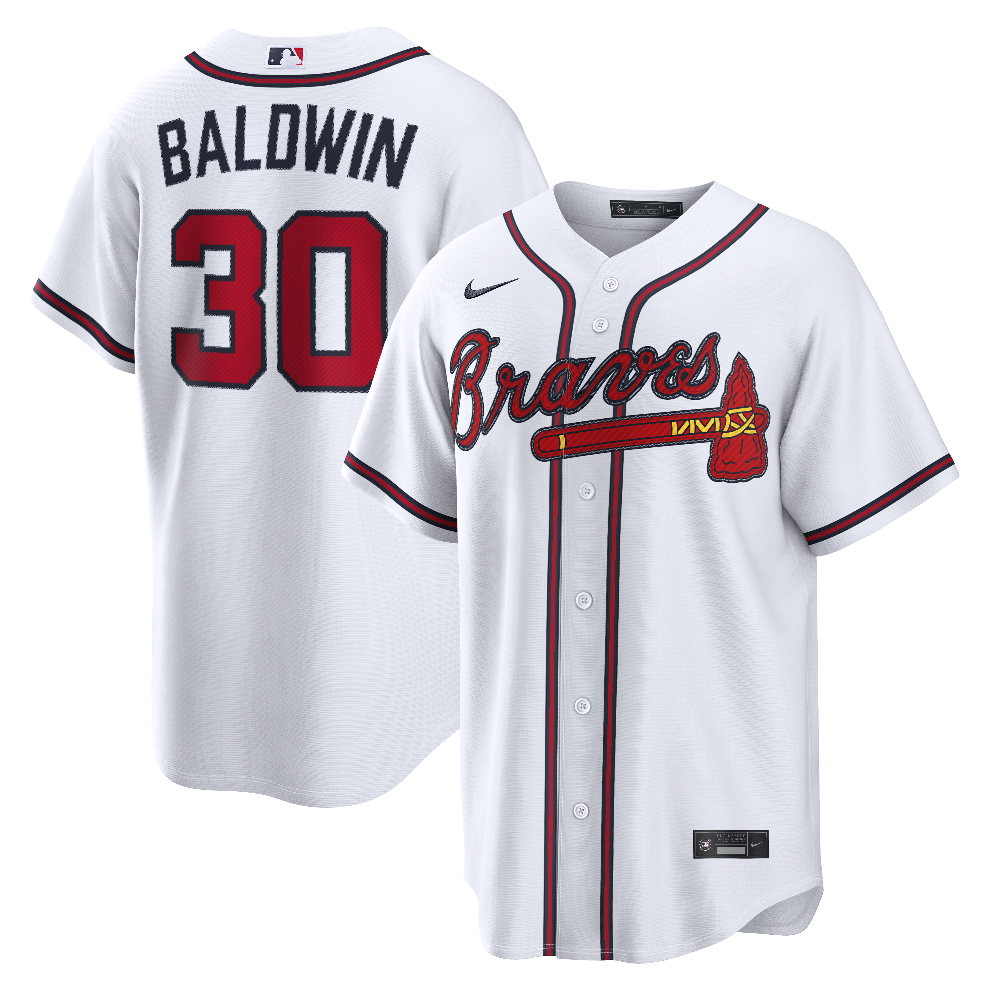 Drake Baldwin Atlanta Braves Home Replica Jersey White