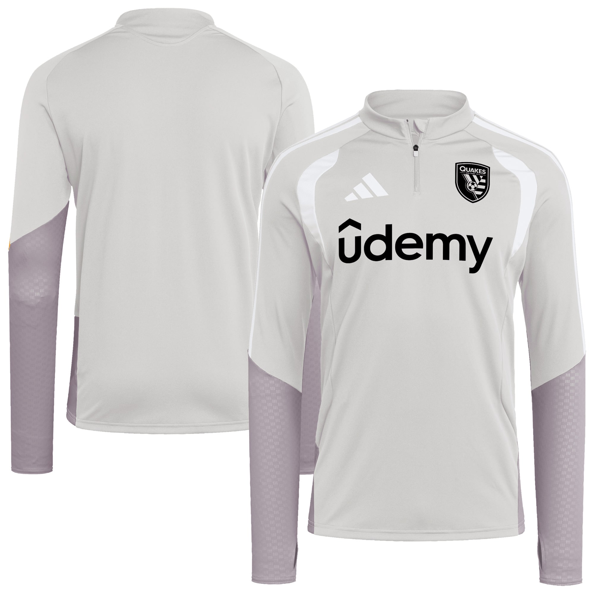 San Jose Earthquakes 2026 Tiro Competition Quarter Zip Training Top Silver