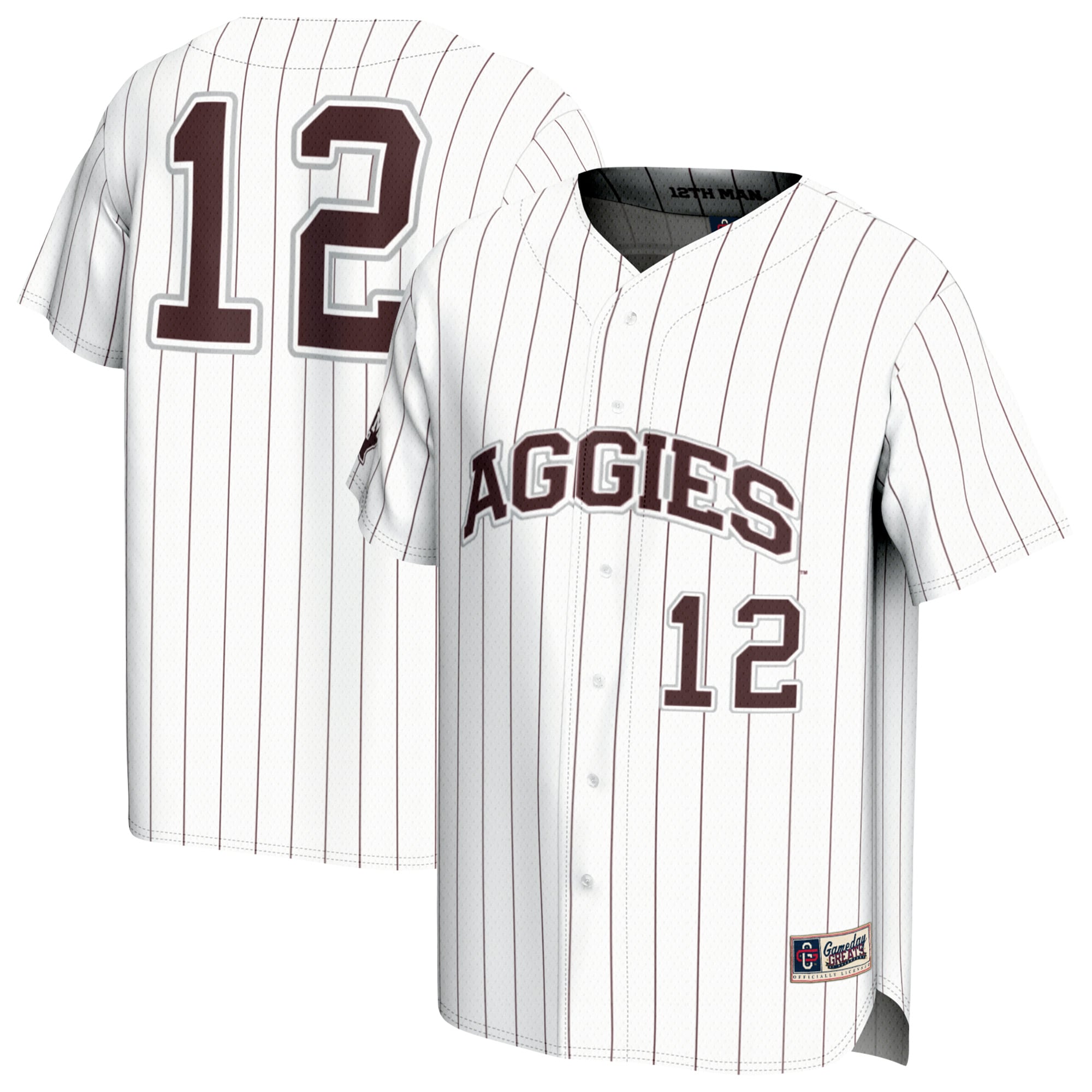 Texas A M Aggies Gameday Greats Adult Lightweight Baseball Jersey White