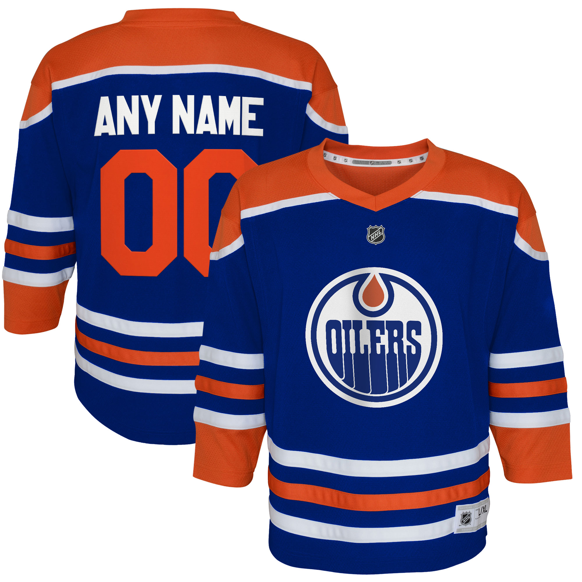 Edmonton Oilers Youth Home Replica Custom Jersey Royal