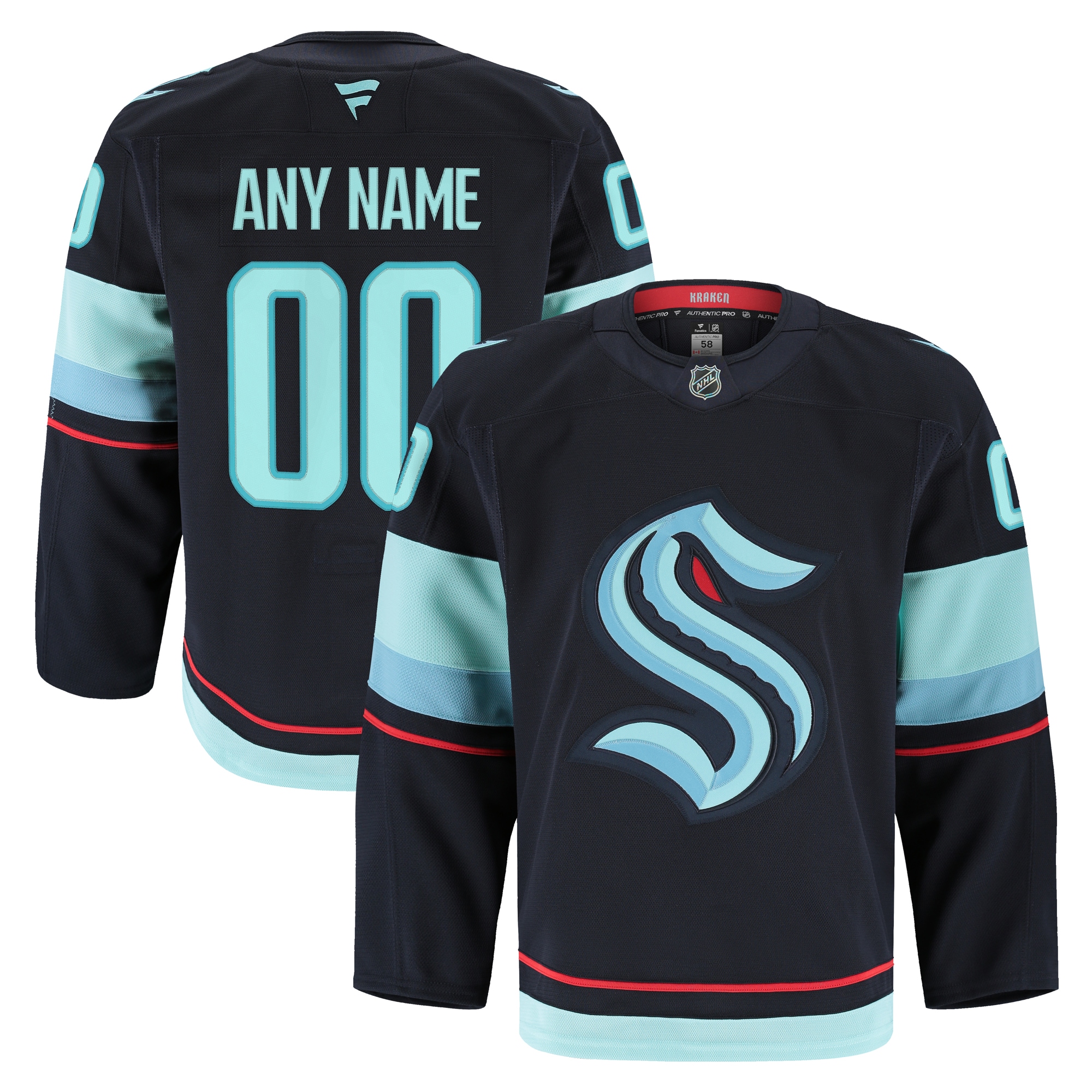 Seattle Kraken Home Pro Custom Jersey Navy