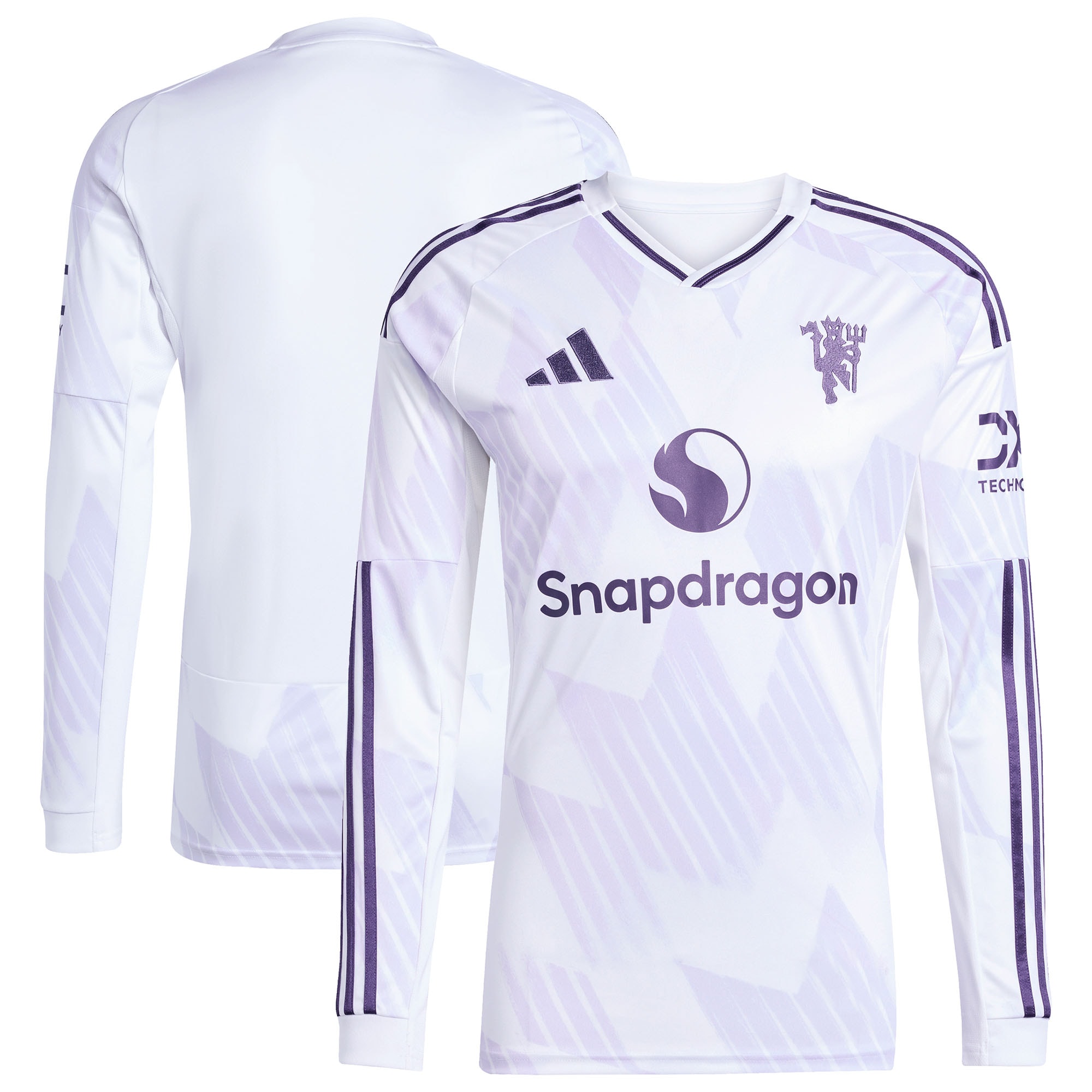 Manchester United 2025/26 Away Replica Long Sleeve Jersey White