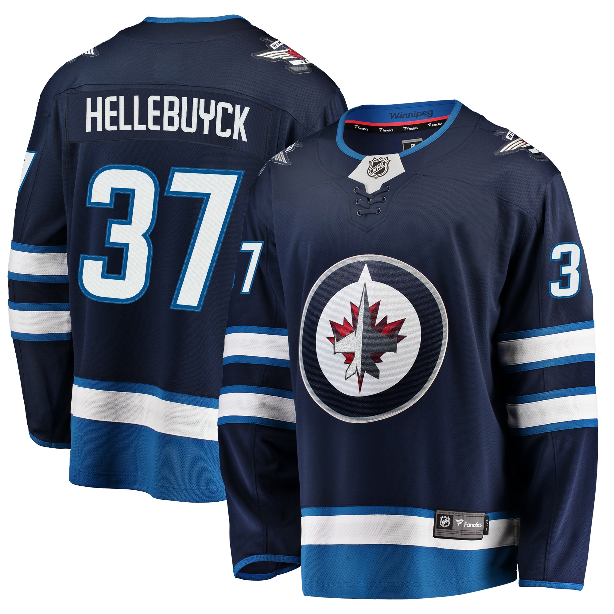 Connor Hellebuyck Winnipeg Jets Breakaway Replica Jersey Navy