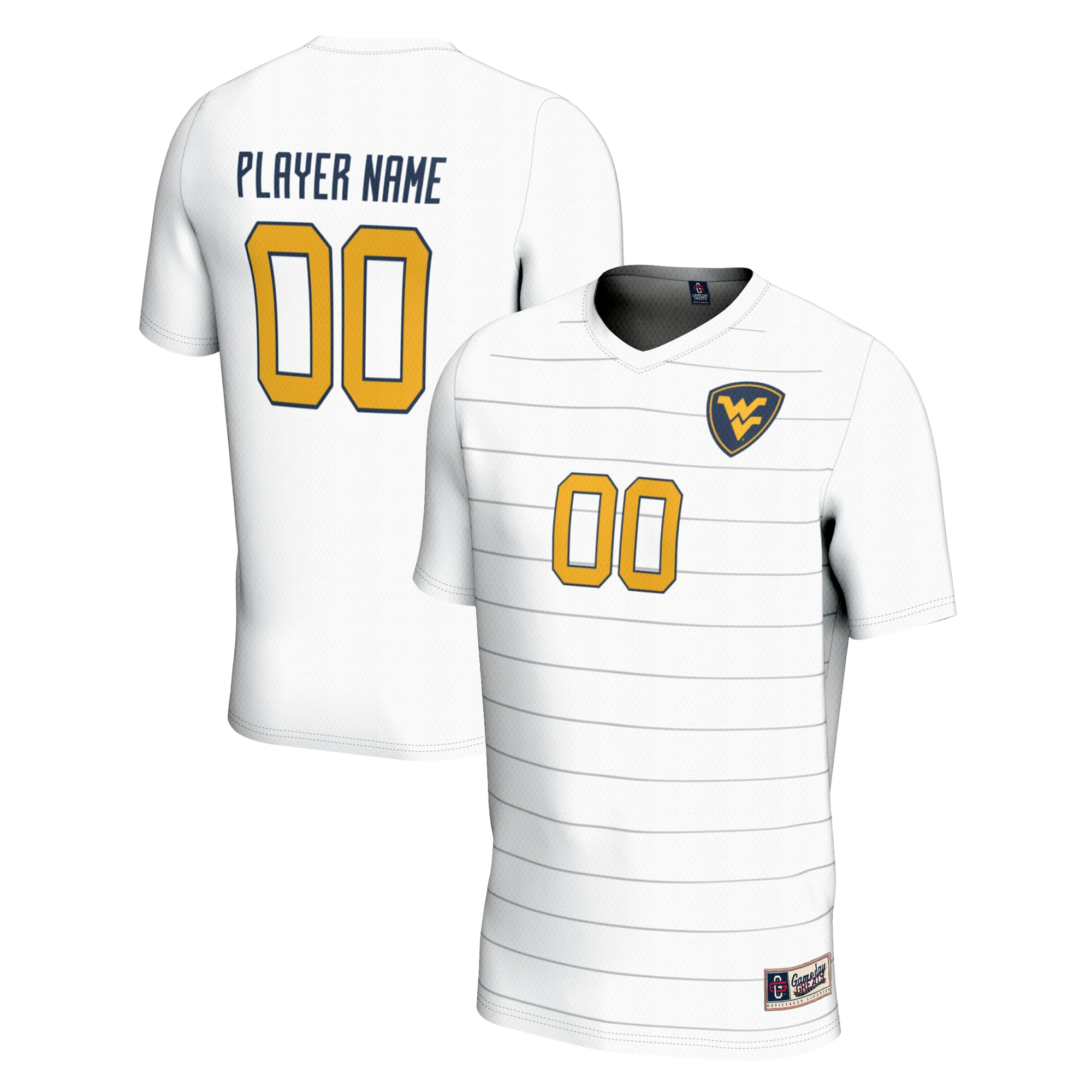 West Virginia Mountaineers Gameday Greats Unisex Pick A Player Nil Lightweight Soccer Jersey White