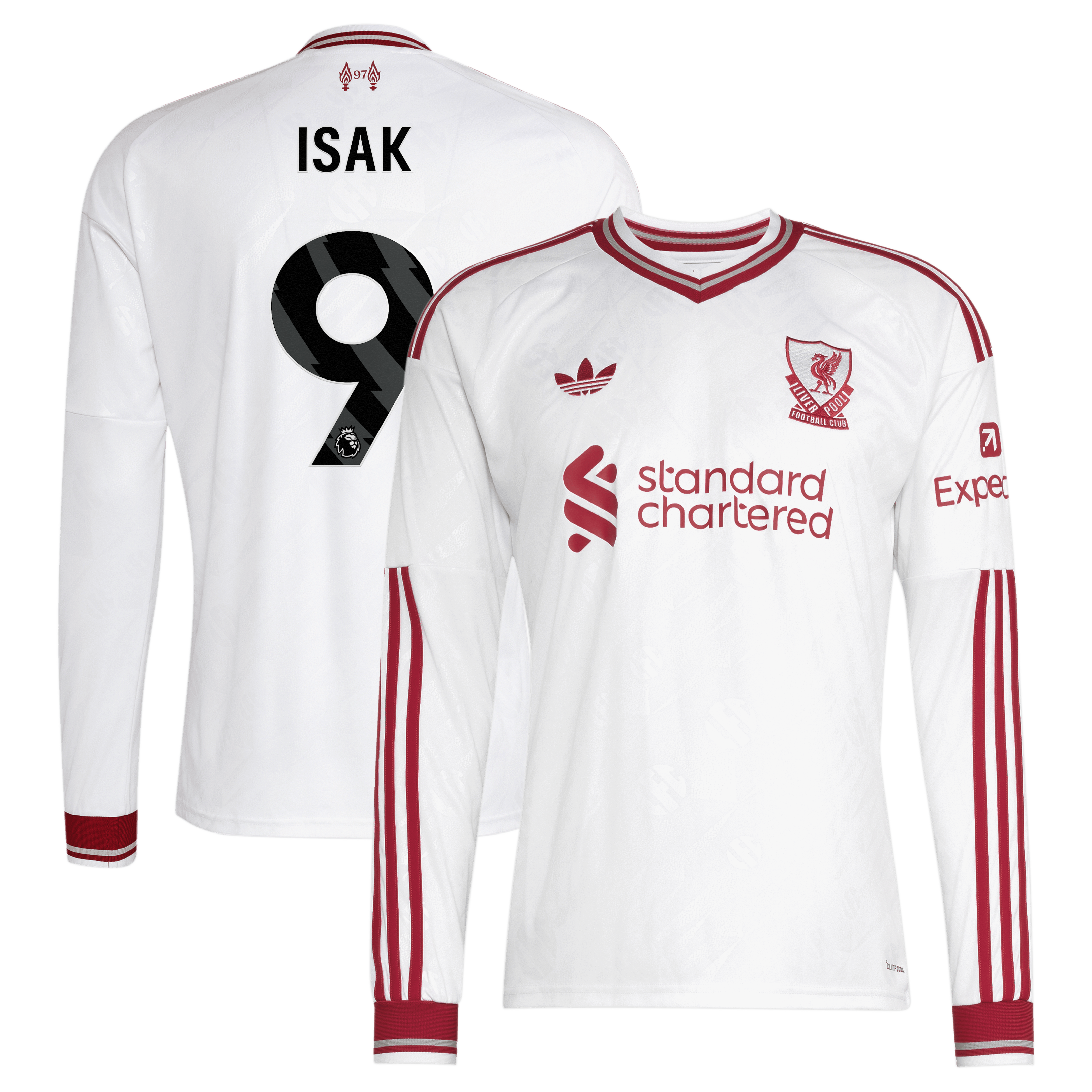 Alexander Isak Liverpool 2026/27 Away Replica Long Sleeve Jersey White
