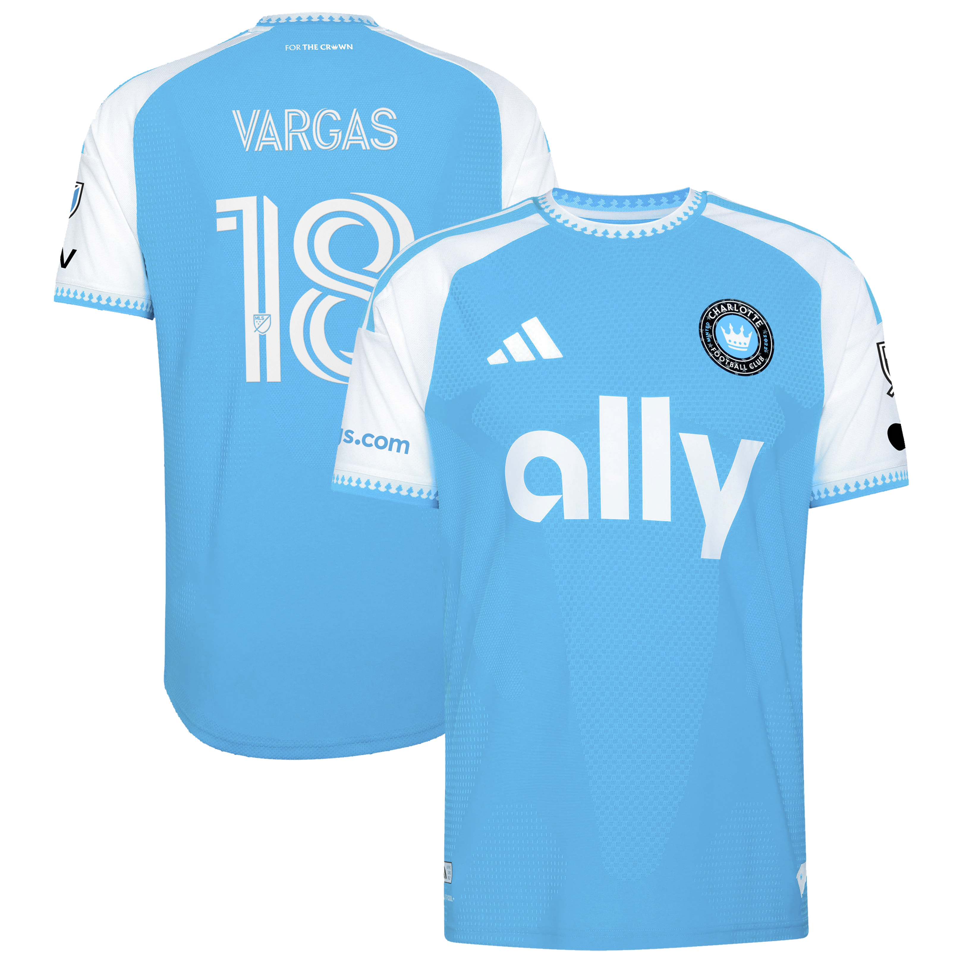 Kerwin Vargas Charlotte Fc 2026 Carolina Kit Crowns Up On Field Patch Jersey Blue