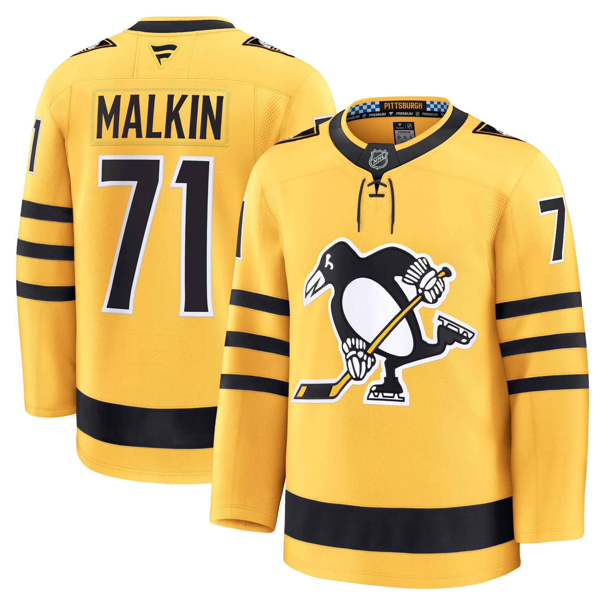 Evgeni Malkin Pittsburgh Penguins Alternate Premium Player Jersey Gold