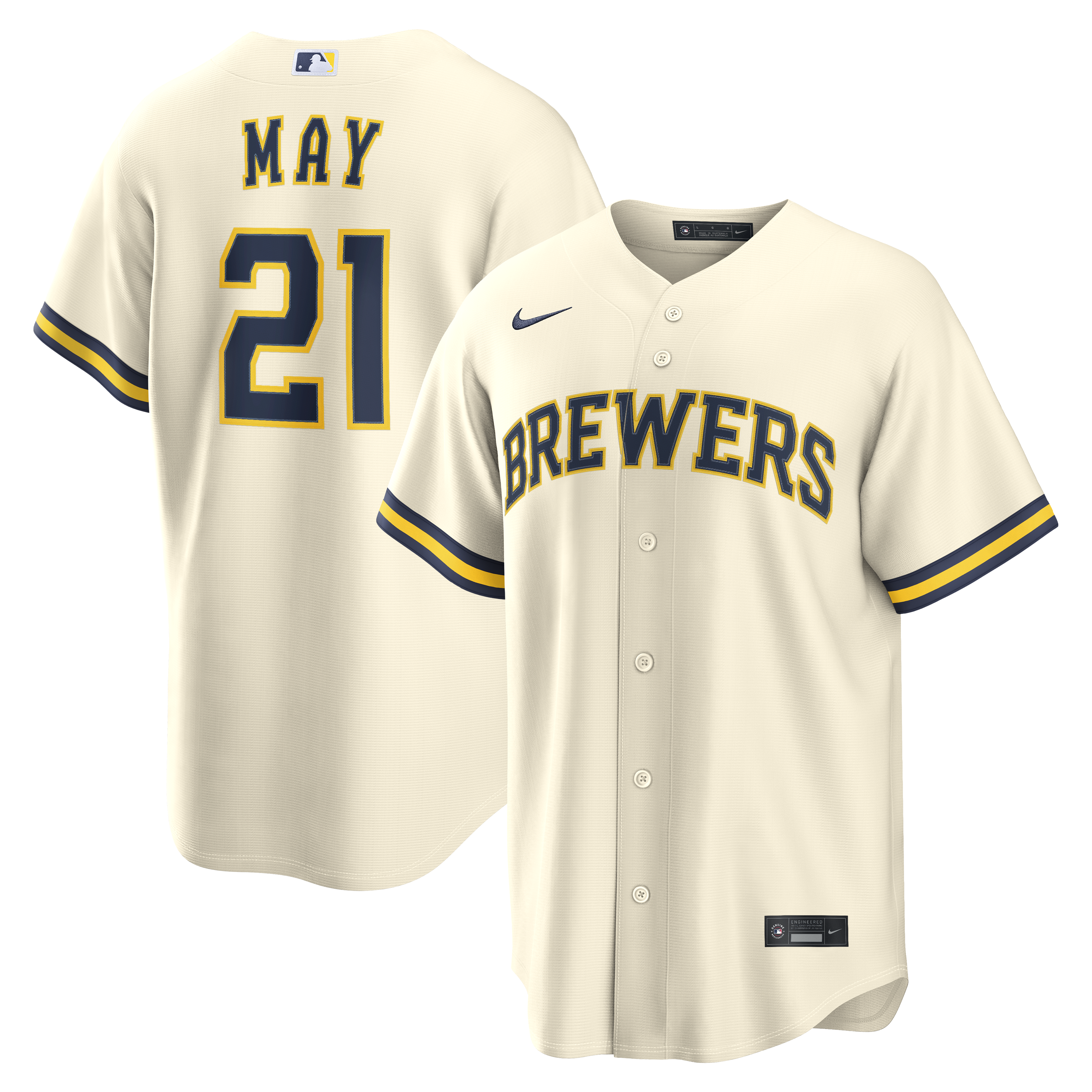 Dustin May Milwaukee Brewers Home Replica Jersey Cream