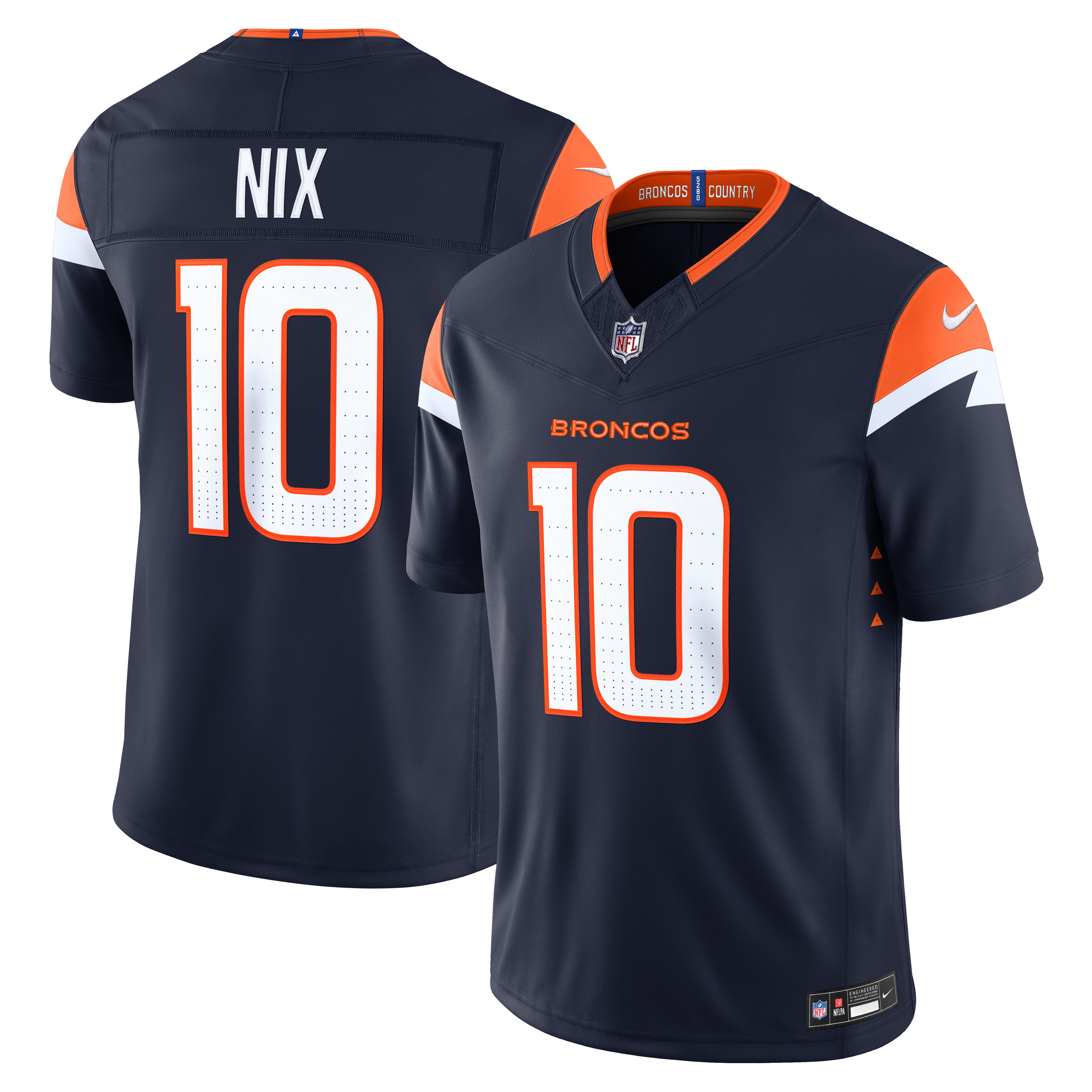 Bo Nix Denver Broncos Alternate Vapor F U S E Stitched Limited Jersey Navy
