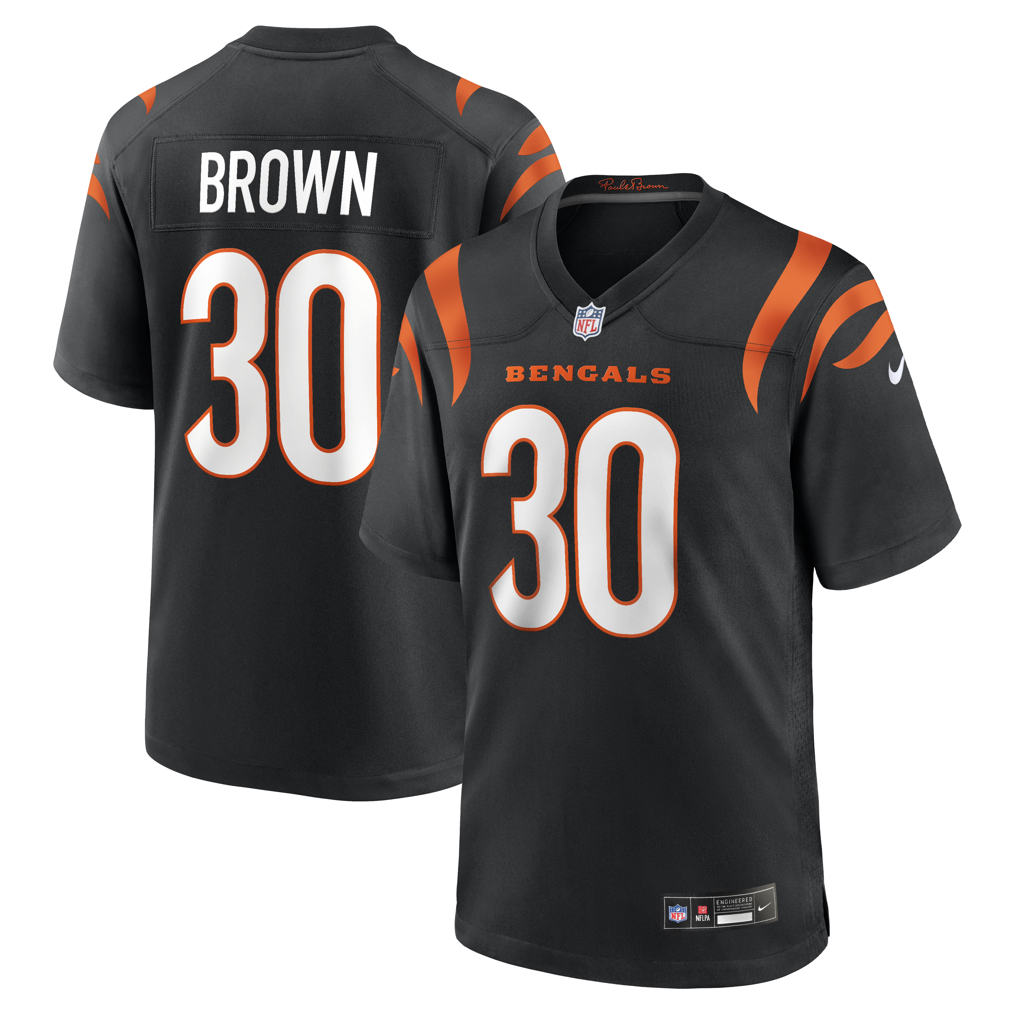 Chase Brown Cincinnati Bengals Team Game Jersey Black