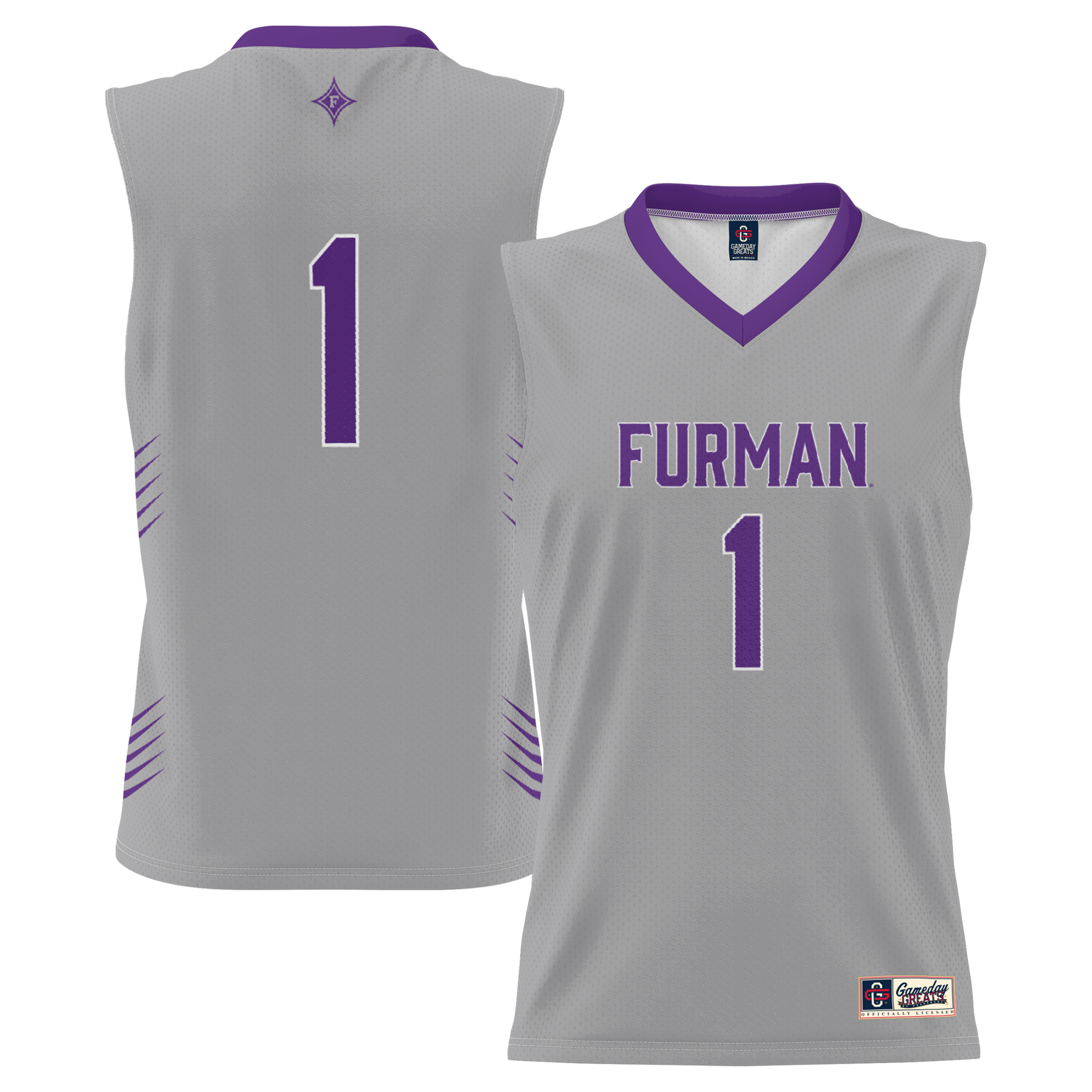 1 Furman Paladins Gameday Greats Lightweight Basketball Jersey Gray
